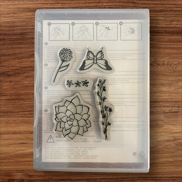 Stampin Up Natures Perfection Stamp Set Flowers Butterfly Retired #139100 - Picture 2 of 2